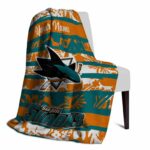 personalized san jose sharks floral stripes teal white blanket best selling