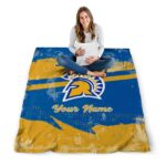 personalized san jose state spartans grunge streaks blue blanket high quality