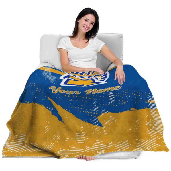 personalized san jose state spartans grunge streaks blue blanket latest model