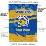 personalized san jose state spartans grunge streaks blue blanket new arrival
