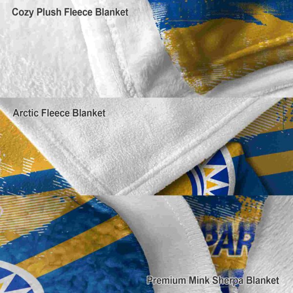personalized san jose state spartans grunge streaks blue blanket premium grade