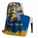 personalized san jose state spartans grunge streaks blue blanket top rated