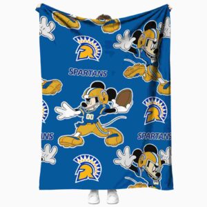 personalized san jose state spartans mickey blue blanket best selling