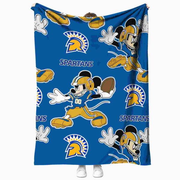 personalized san jose state spartans mickey blue blanket best selling