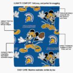 personalized san jose state spartans mickey blue blanket new arrival