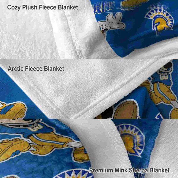 personalized san jose state spartans mickey blue blanket premium grade