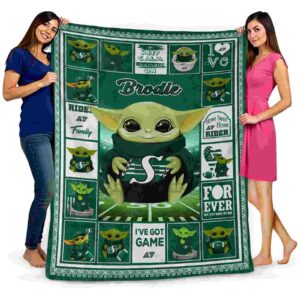 personalized saskatchewan roughriders baby yoda green blanket fashion forward