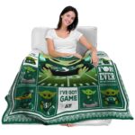 personalized saskatchewan roughriders baby yoda green blanket best selling