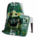 personalized saskatchewan roughriders baby yoda green blanket best selling
