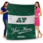 personalized saskatchewan roughriders grunge texture green white blanket best selling