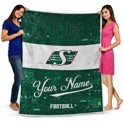 personalized saskatchewan roughriders grunge texture green white blanket fashion forward