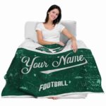 personalized saskatchewan roughriders grunge texture green white blanket best selling