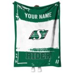 personalized saskatchewan roughriders paint strokes green white blanket best selling