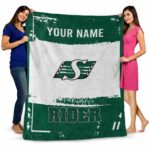 personalized saskatchewan roughriders paint strokes green white blanket best selling