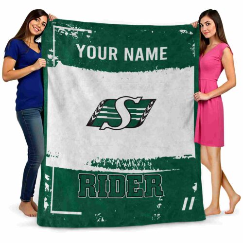 personalized saskatchewan roughriders paint strokes green white blanket fashion forward