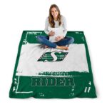 personalized saskatchewan roughriders paint strokes green white blanket best selling