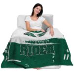personalized saskatchewan roughriders paint strokes green white blanket best selling