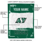personalized saskatchewan roughriders paint strokes green white blanket best selling