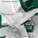 personalized saskatchewan roughriders paint strokes green white blanket best selling