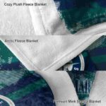 personalized seattle mariners grunge streaks navy blue blanket premium grade