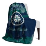 personalized seattle mariners grunge streaks navy blue blanket top rated
