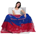 personalized smu mustangs grunge streaks blue blanket best selling