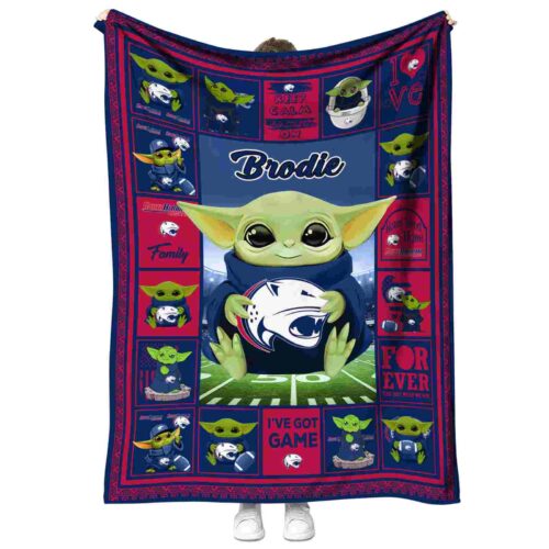 personalized south alabama jaguars baby yoda blue blanket best selling