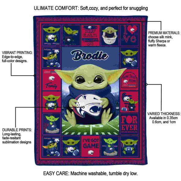 personalized south alabama jaguars baby yoda blue blanket new arrival