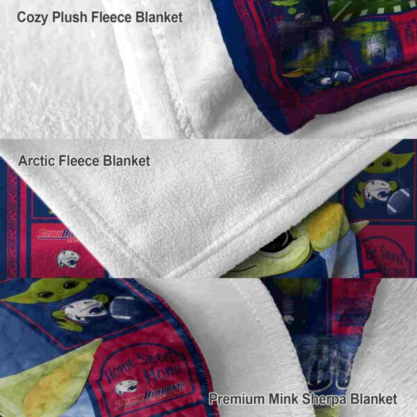 personalized south alabama jaguars baby yoda blue blanket premium grade