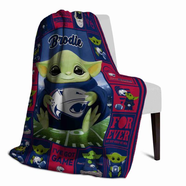 personalized south alabama jaguars baby yoda blue blanket top rated