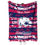 personalized south alabama jaguars floral stripes blue white blanket best selling