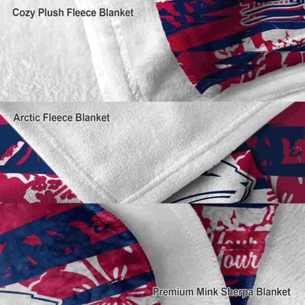 personalized south alabama jaguars floral stripes blue white blanket premium grade