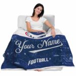 personalized south alabama jaguars grunge texture blue white blanket latest model