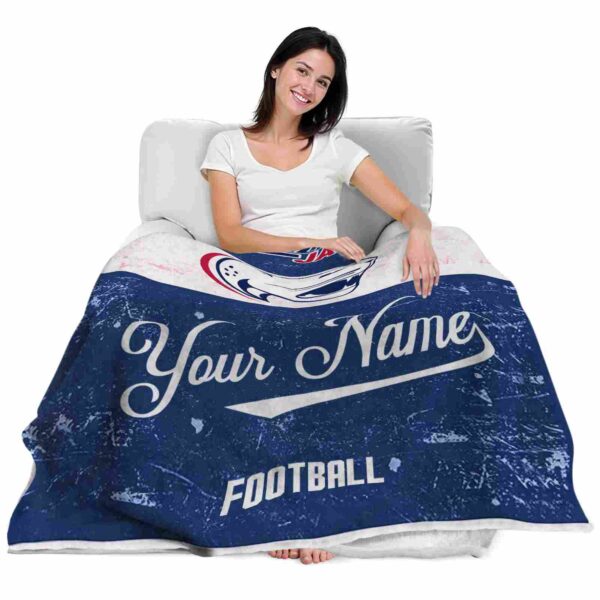 personalized south alabama jaguars grunge texture blue white blanket latest model