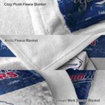 personalized south alabama jaguars grunge texture blue white blanket premium grade