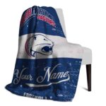 personalized south alabama jaguars grunge texture blue white blanket top rated