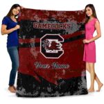 personalized south carolina gamecocks grunge streaks garnet blanket best selling