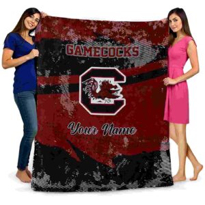 personalized south carolina gamecocks grunge streaks garnet blanket fashion forward