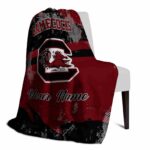 personalized south carolina gamecocks grunge streaks garnet blanket best selling