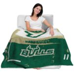personalized south florida bulls paint strokes green white blanket latest model