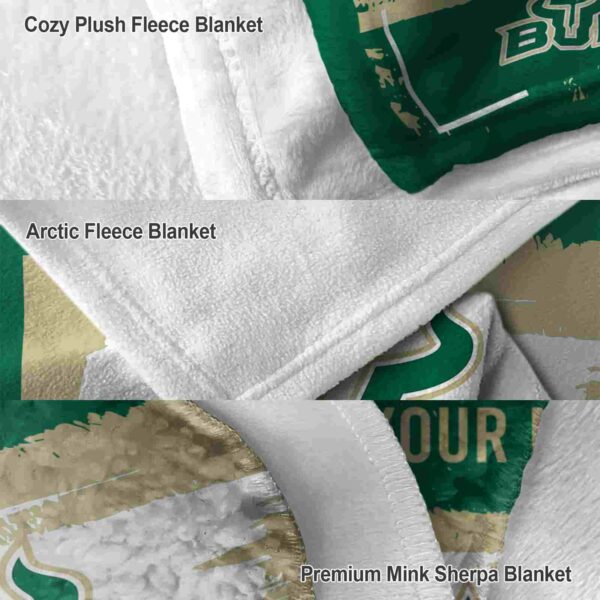 personalized south florida bulls paint strokes green white blanket premium grade