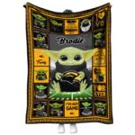 personalized southern miss golden eagles baby yoda black blanket best selling