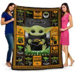 personalized southern miss golden eagles baby yoda black blanket best selling
