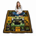 personalized southern miss golden eagles baby yoda black blanket best selling
