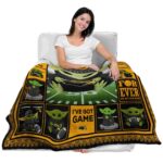 personalized southern miss golden eagles baby yoda black blanket best selling
