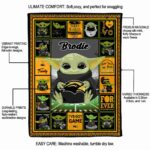 personalized southern miss golden eagles baby yoda black blanket best selling