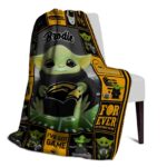 personalized southern miss golden eagles baby yoda black blanket best selling