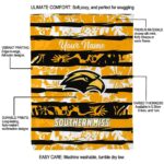 personalized southern miss golden eagles floral stripes black white blanket best selling
