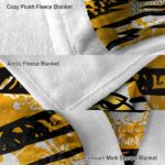 personalized southern miss golden eagles floral stripes black white blanket best selling
