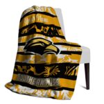 personalized southern miss golden eagles floral stripes black white blanket best selling